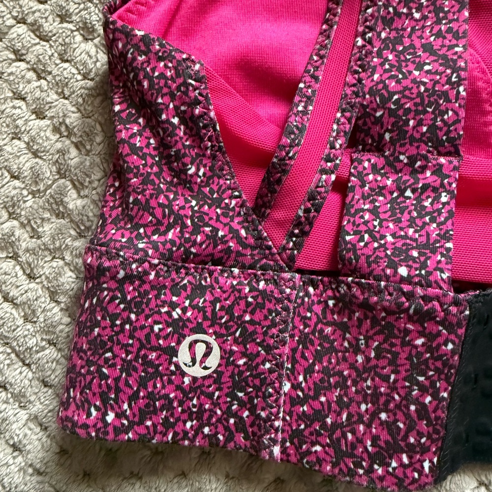 Lululemon Pink Patterned Sports Bra